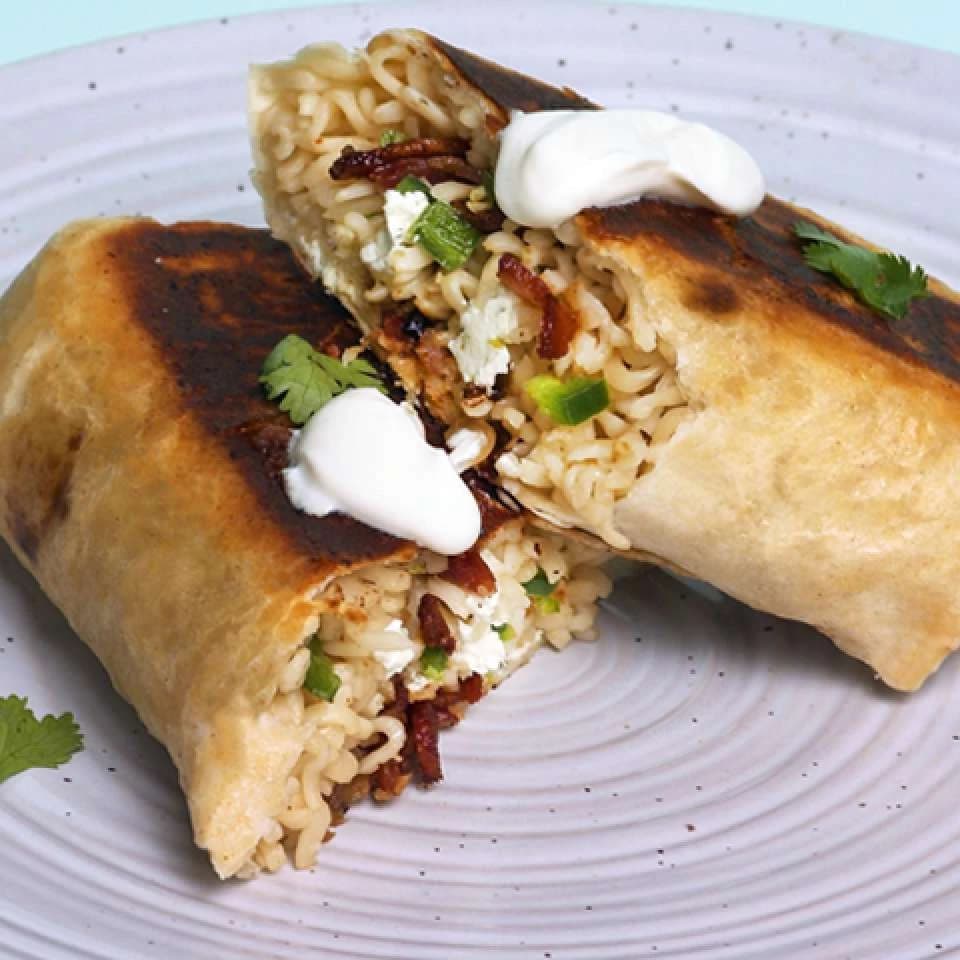 BACON AND RAMEN BURRITO