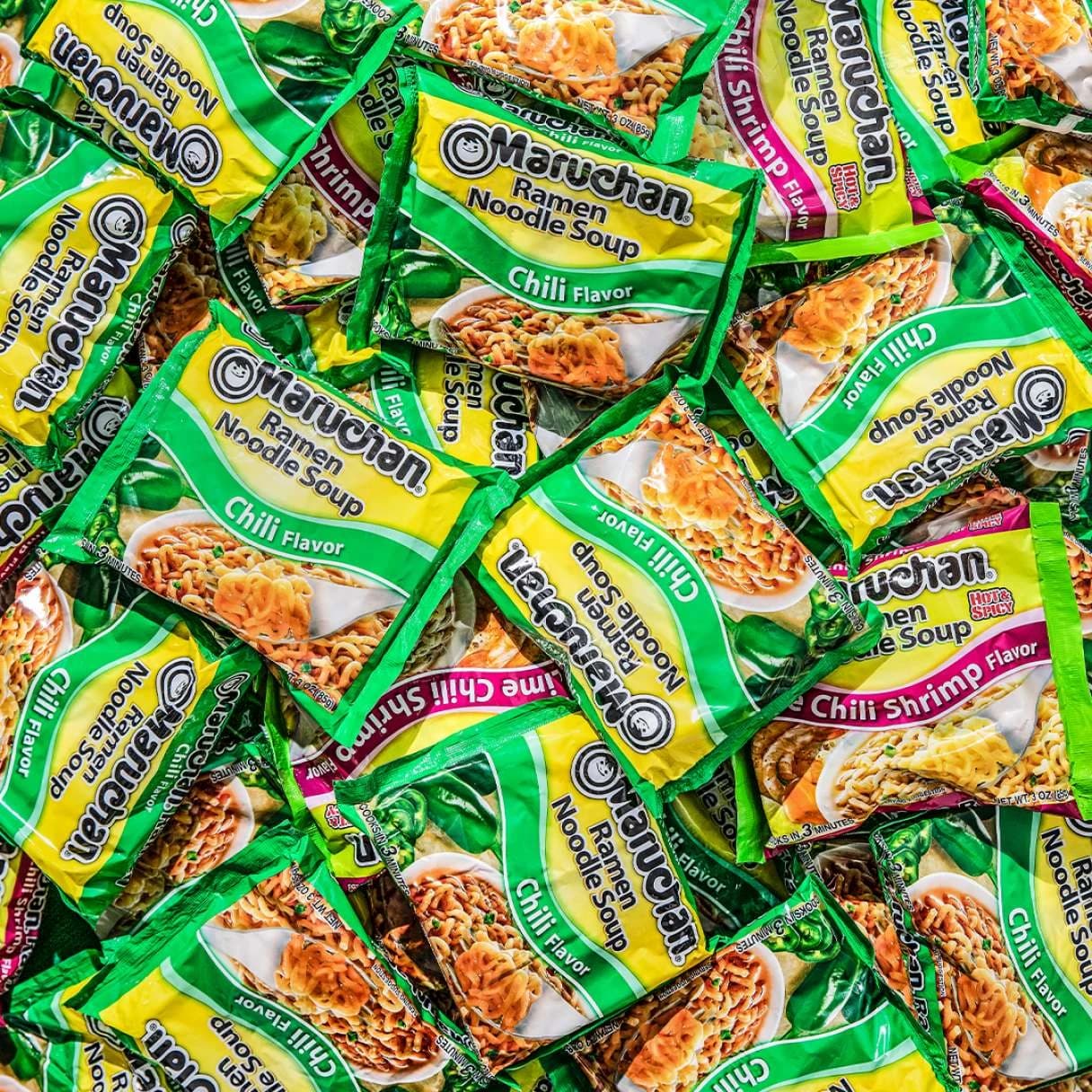 Packages of chili flavor ramen