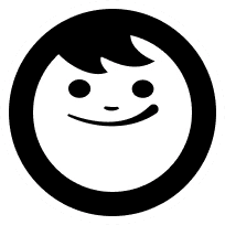 Maruchan mascot logo in black and white